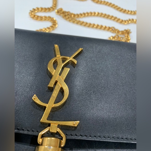 Saint Laurent Shoulder Bag with Gold Chain Strap and Gold YSL - Picture 2 of 6